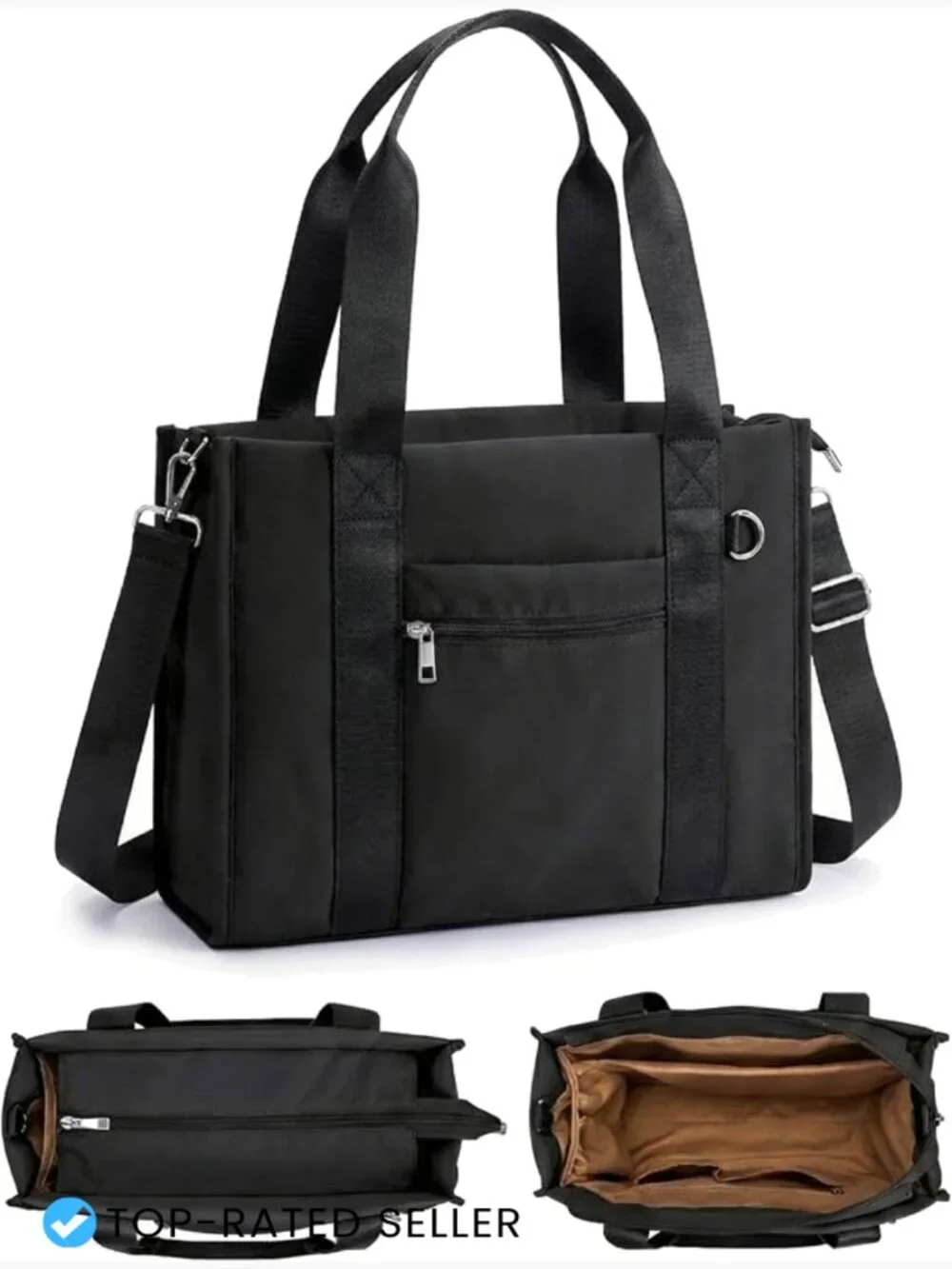 Puffer Work Tote Bag Lightweight Multi-Pocket RFID Laptop Bag Crossbody
